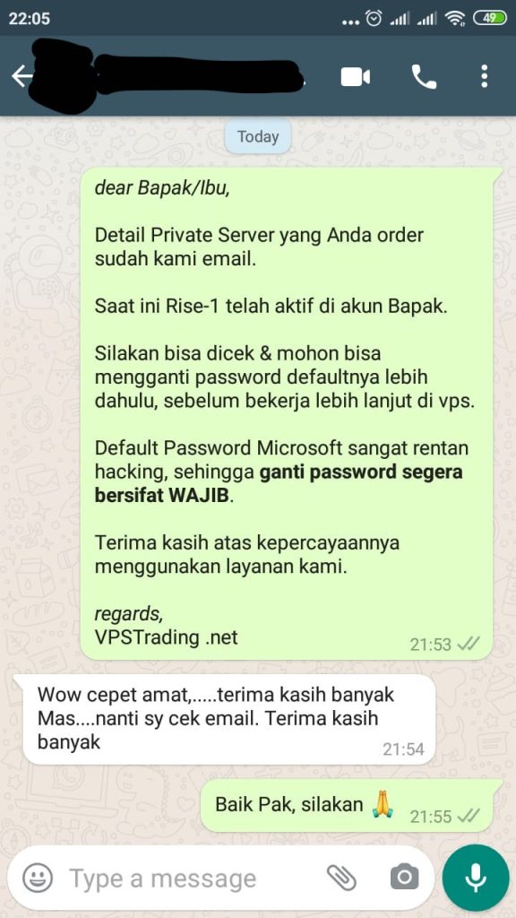 testimoni pengguna dedicated server forex trading dari vpstrading.net