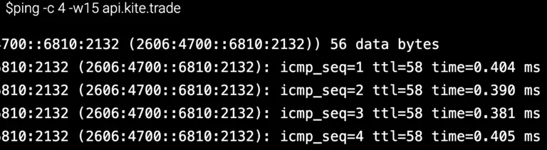 Ping Latency VPSTrading to Zerodha's Infrastructure one of the big broker in Mumbai, India. Below 1ms